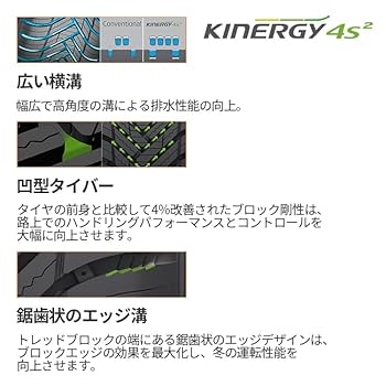 Amazon.co.jp: 4本セット HANKOOK Kinergy 4S2 H750 165/60R14